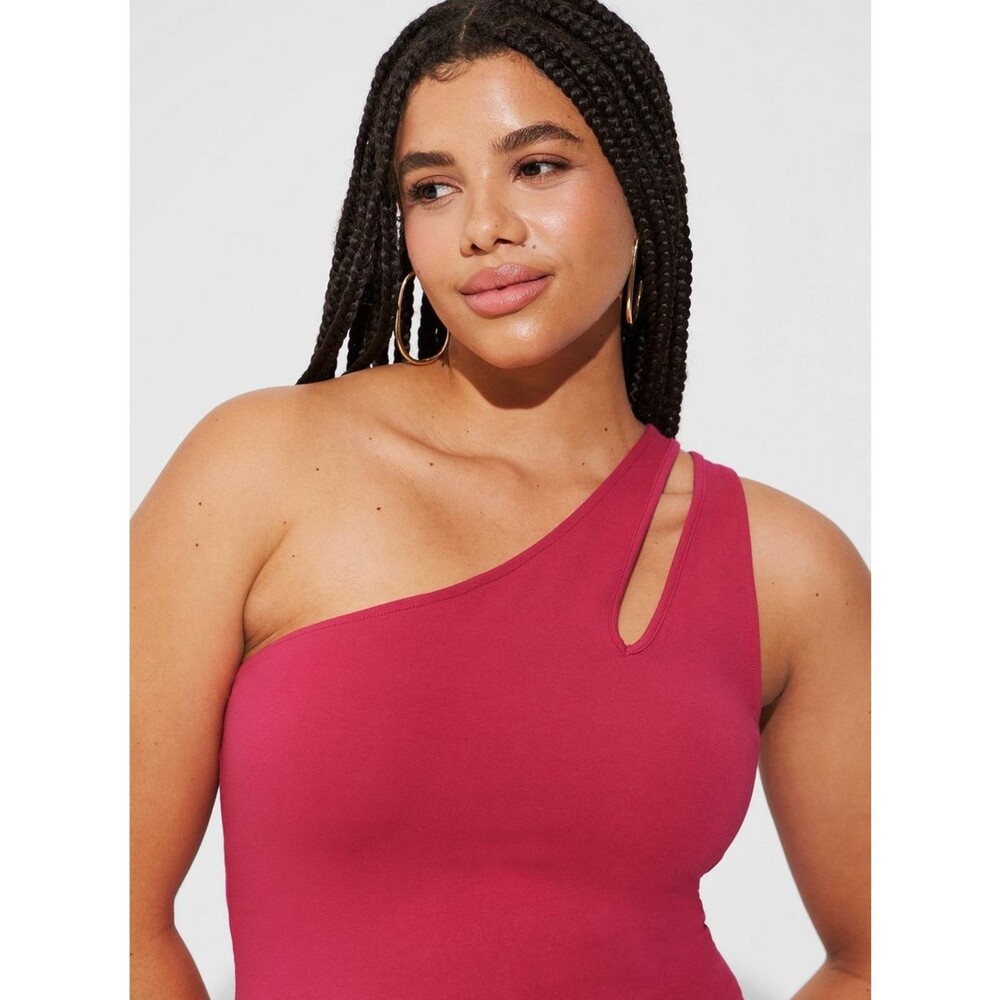 NWT Torrid 0 Cherries Jubilee Mini Foxy Bodycon One Shoulder Dress Size Large - Picture 4 of 8